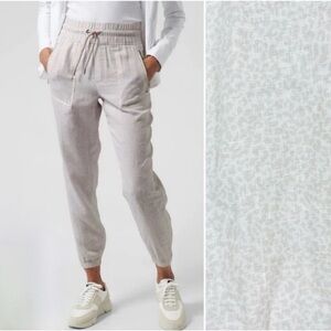 Athleta Cabo Linen Jogger in Mirco Cheetah Abalone Gray Size 2